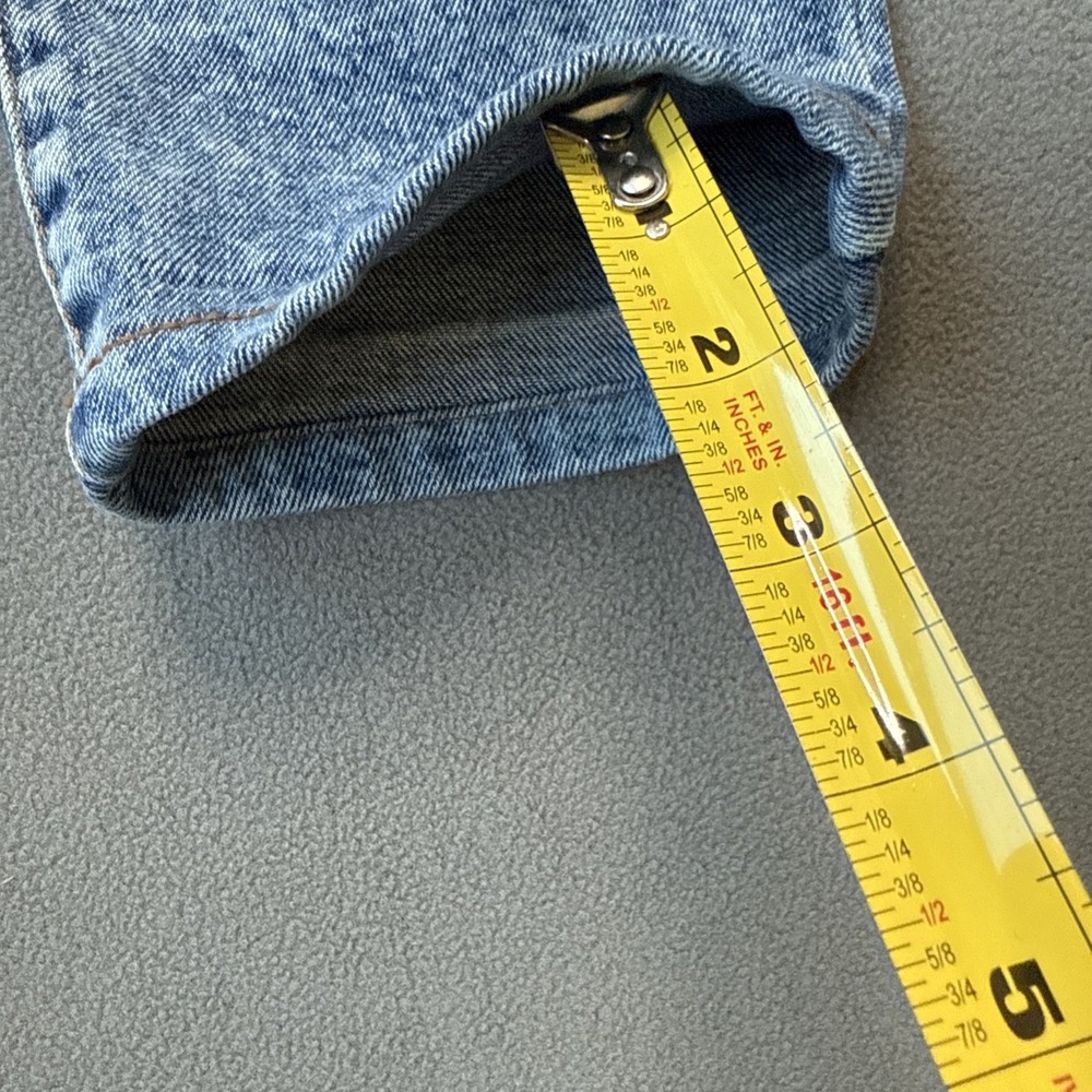 Sezane‎ Jeans Womens 34 Blue Austin High Waist Pleat Paperbag Preppy HEMMED READ - Picture 9 of 16